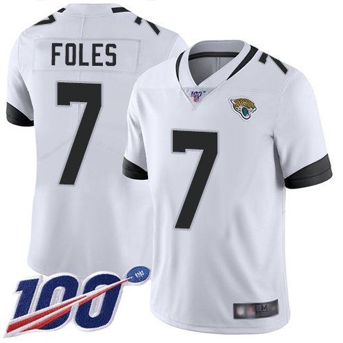 Jacksonville Jaguars #7 Nick Foles White Youth Stitched NFL 100th Season Vapor Limited Jersey